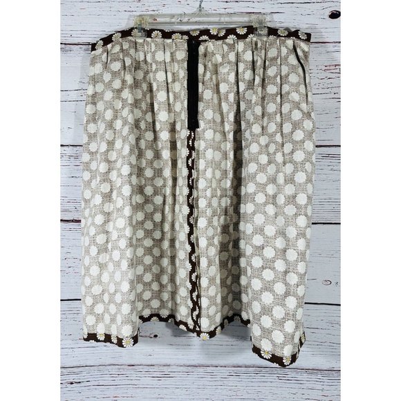 Daisy Flower Skirt Brown Floral Vintage Womens Plus Size 3X Mod Handmade Zipper - Picture 12 of 14